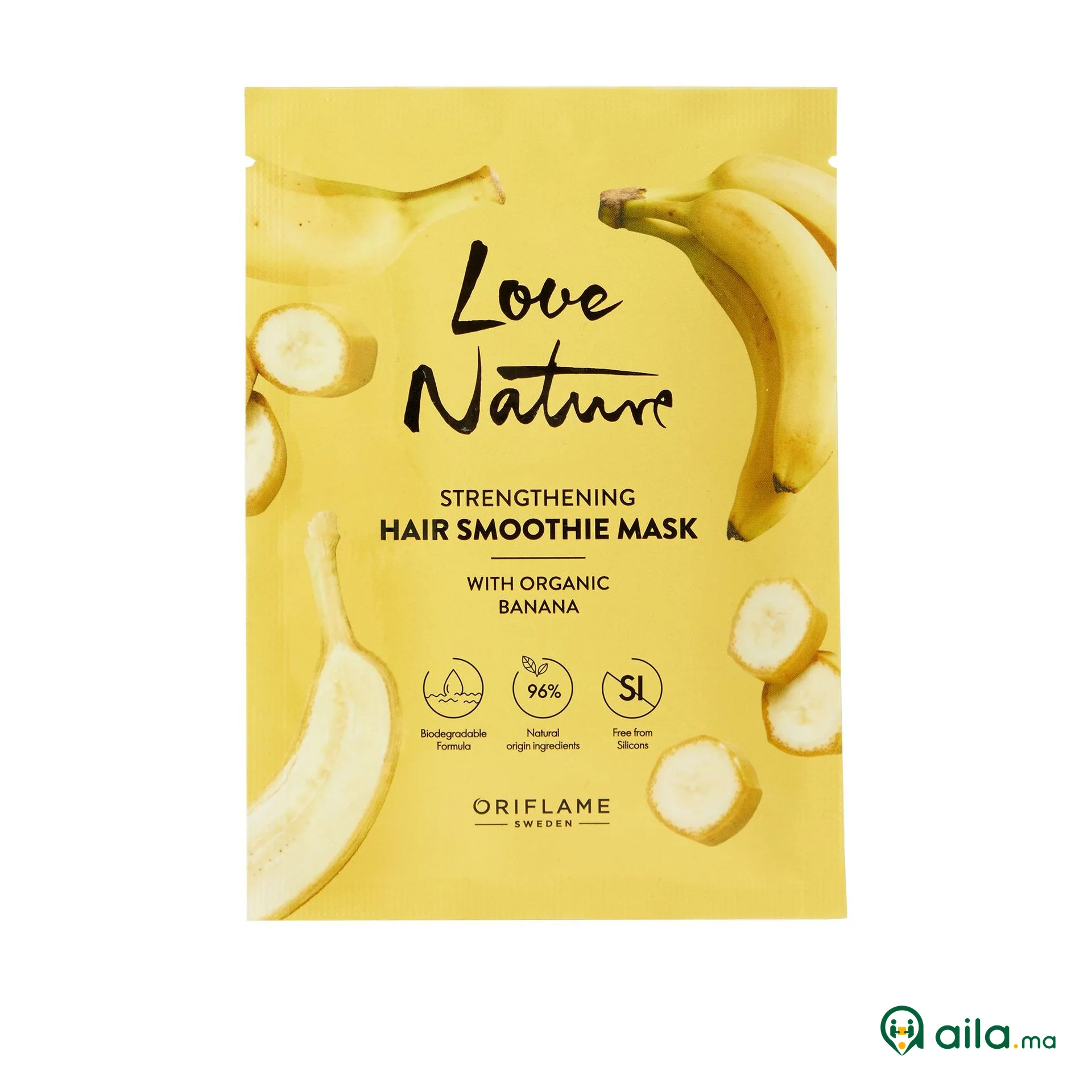 Masque Smoothie Renforçant pour les Cheveux Love Nature à l'Extrait Naturel de Banane