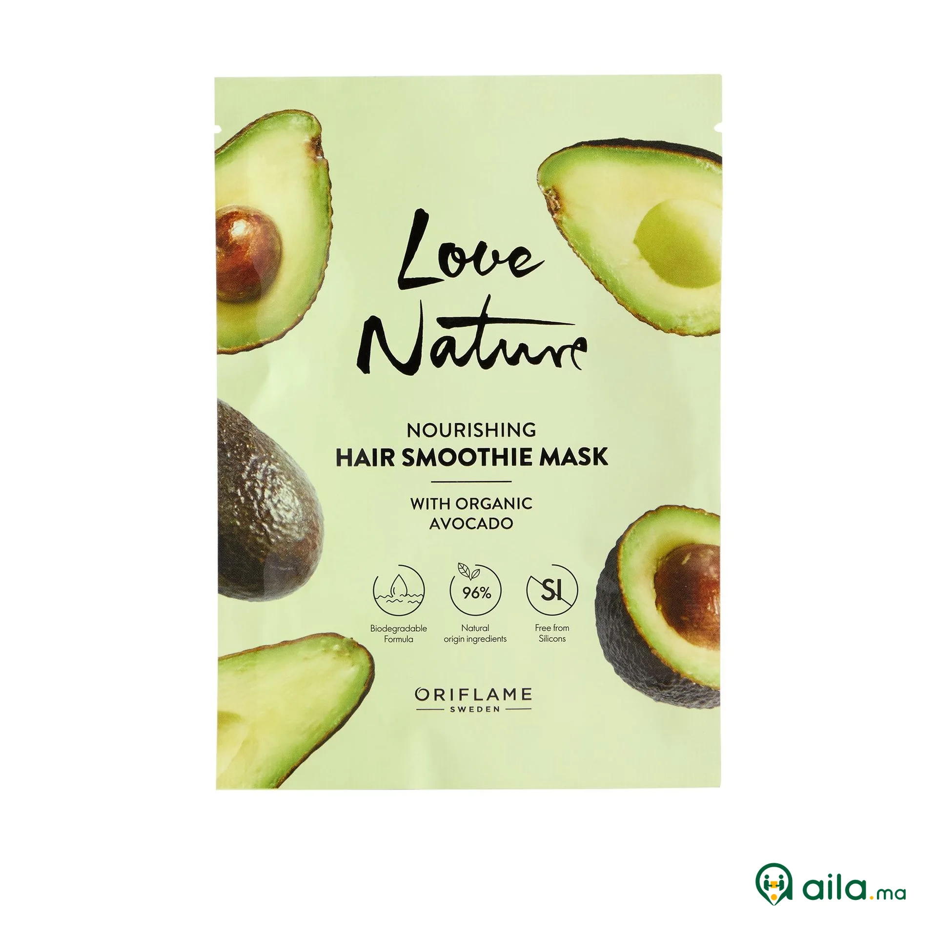 Masque Smoothie Nourrissant pour les Cheveux Love Nature à l'Extrait Naturel d'Avocat