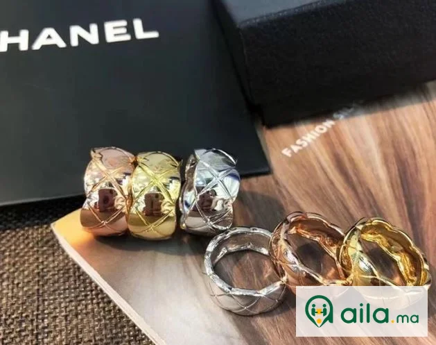 Bague de Luxe Chanel en Acier Inoxydable