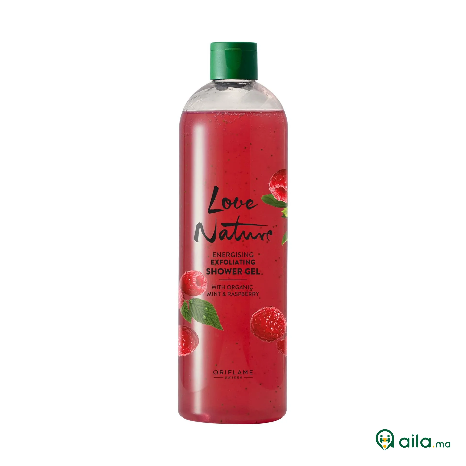Gel Douche Exfoliant Energisant Love Nature à l'Extrait Naturel de Menthe et de Framboise