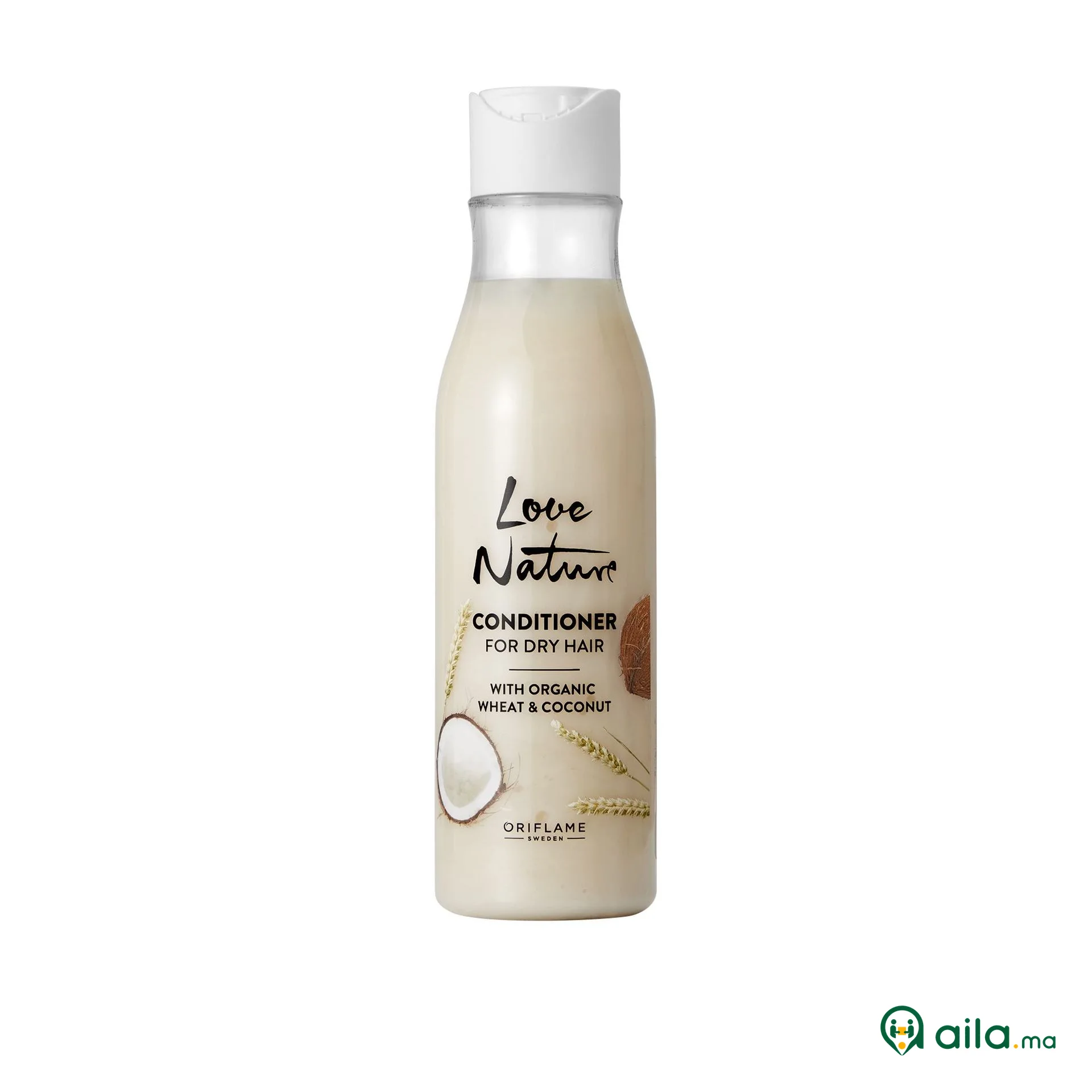 Après Shampooing pour Cheveux Secs à l'Extrait Naturel de Blé et de Noix de Coco Love Nature