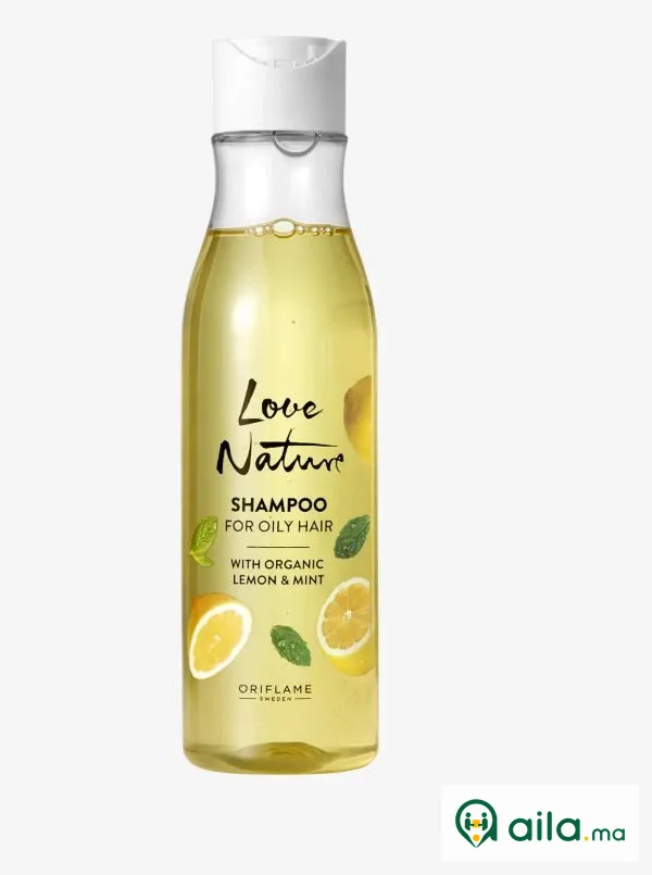 Shampooing pour Cheveux Gras Love Nature à l'Extrait Naturel de Citron et de menthe