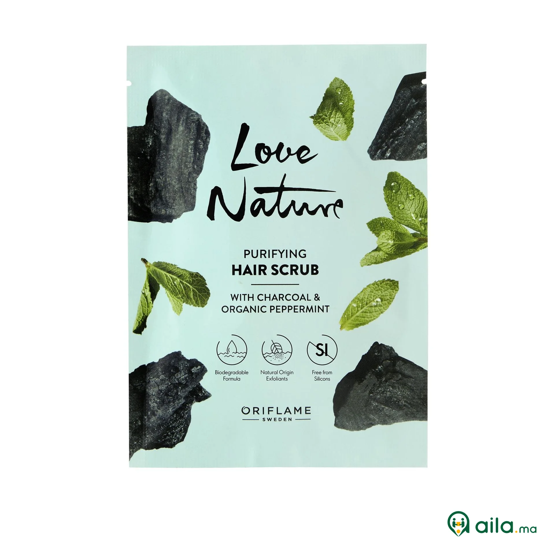 Gommage Purifiant pour Cuir Chevelu Love Nature au Charbon et à la Menthe Poivrée Naturelle