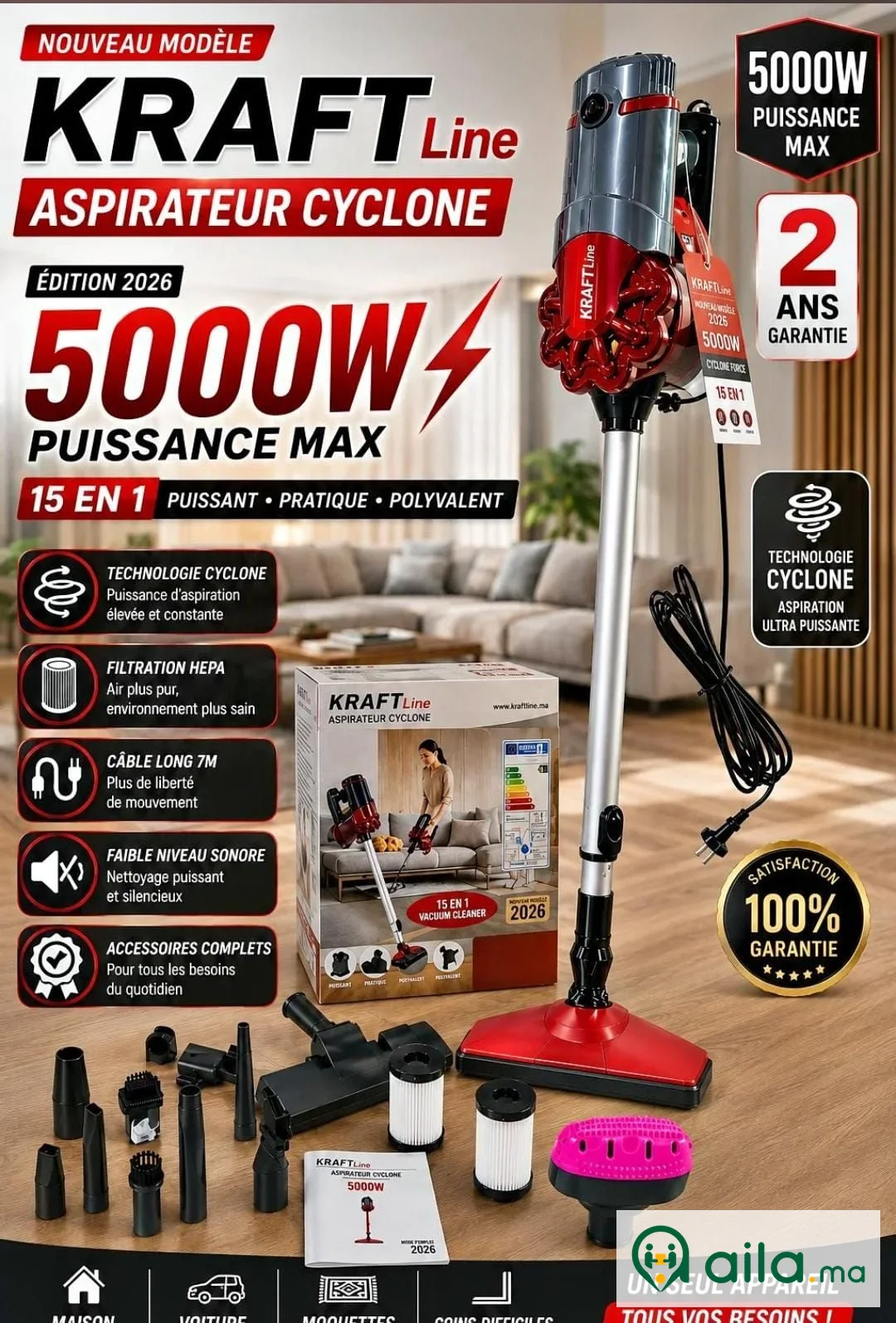 ASPIRATEUR KRAFT LINE 5000W